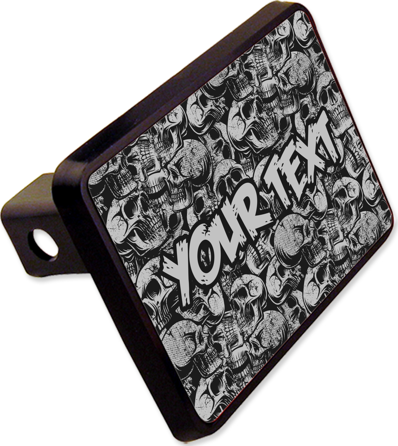 Custom Skulls Rectangular Trailer Hitch Cover 2" (Personalized