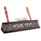 Skulls Red Mahogany Nameplates with Business Card Holder - Angle