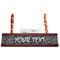 Skulls Red Mahogany Nameplates with Business Card Holder - Straight
