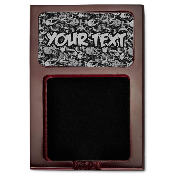 Skulls Red Mahogany Sticky Note Holder - Flat