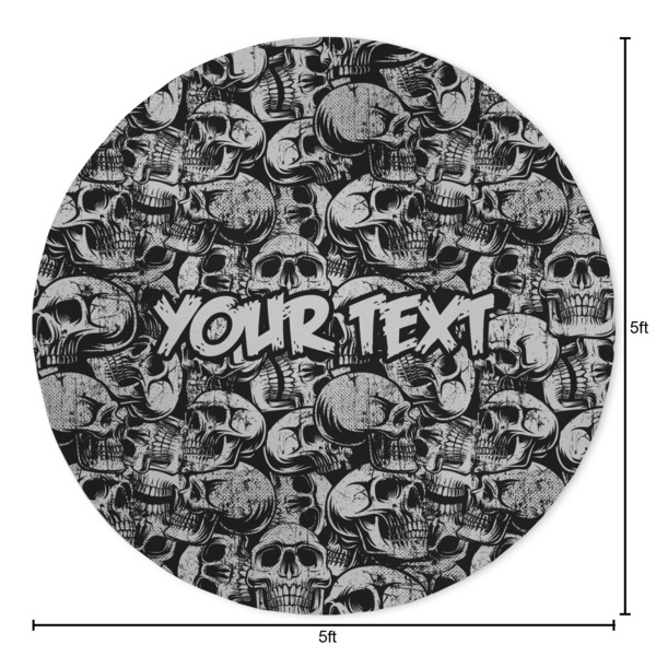 Skulls Round Area Rug - Size
