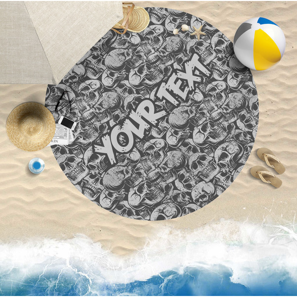 Skulls Round Beach Towel Lifestyle