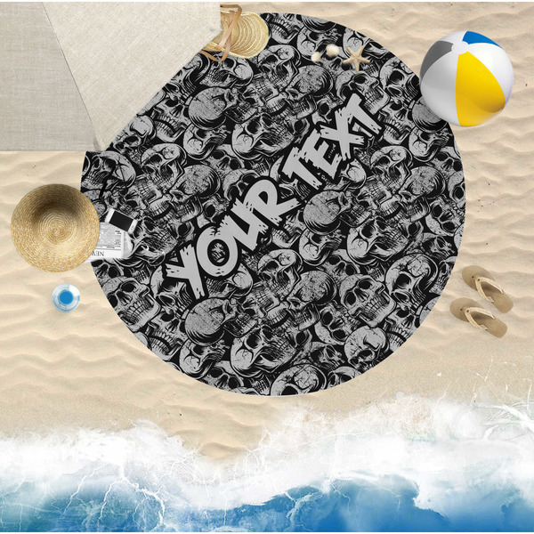 Skulls Round Beach Towel Lifestyle