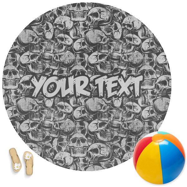 Custom Skulls Round Beach Towel (Personalized)