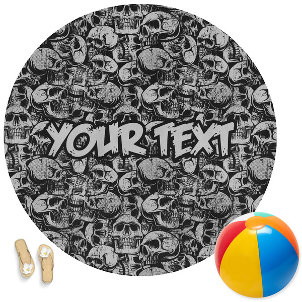 Custom Skulls Round Beach Towel (Personalized)