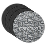 Skulls Round Rubber Backed Coasters - Set of 4 (Personalized)