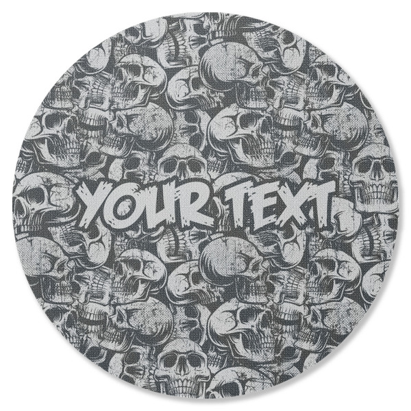 Custom Skulls Round Rubber Backed Coaster (Personalized)