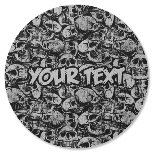 Skulls Round Coaster Rubber Back - Single