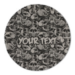 Skulls Round Linen Placemat - Single Sided (Personalized)
