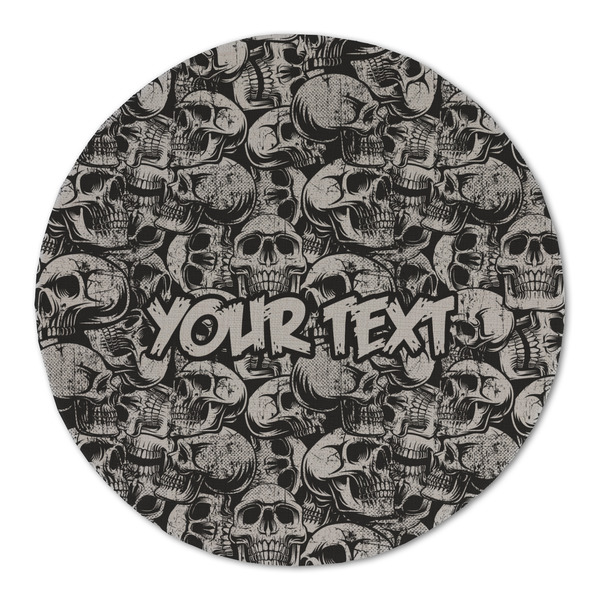 Custom Skulls Round Linen Placemat - Single Sided (Personalized)