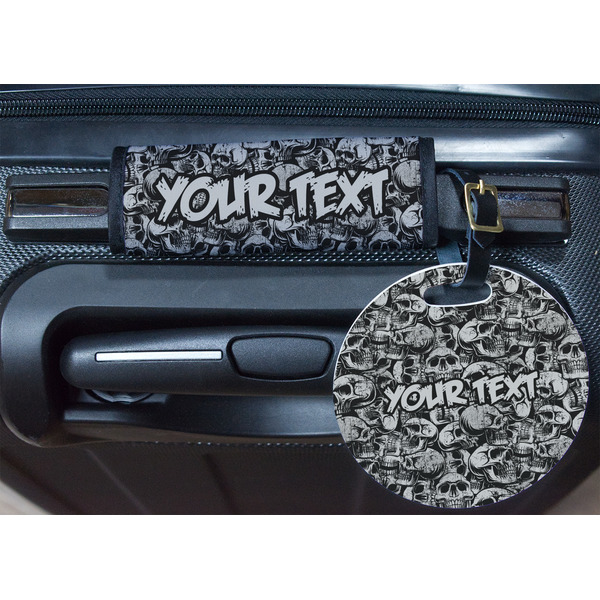 Skulls Round Luggage Tag & Handle Wrap - In Context