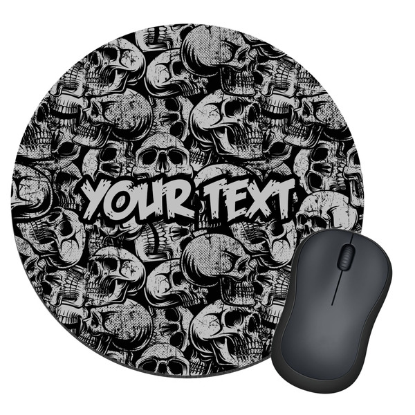 Custom Skulls Round Mouse Pad (Personalized)