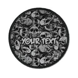 Skulls Iron On Round Patch w/ Name or Text