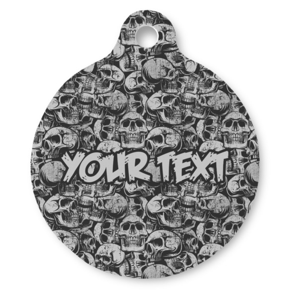 Custom Skulls Round Pet ID Tag (Personalized)