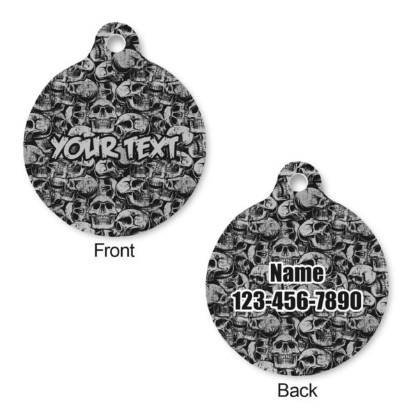 Skulls Round Pet Tag - Front & Back