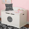Skulls Round Wall Decal on Toy Chest