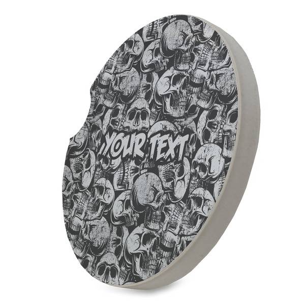 Skulls Sandstone Car Coaster - STANDING ANGLE