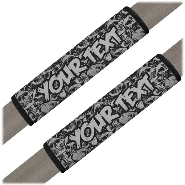 Custom Skulls Seat Belt Covers (Set of 2) (Personalized)