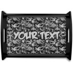 Skulls Black Wooden Tray - Small (Personalized)