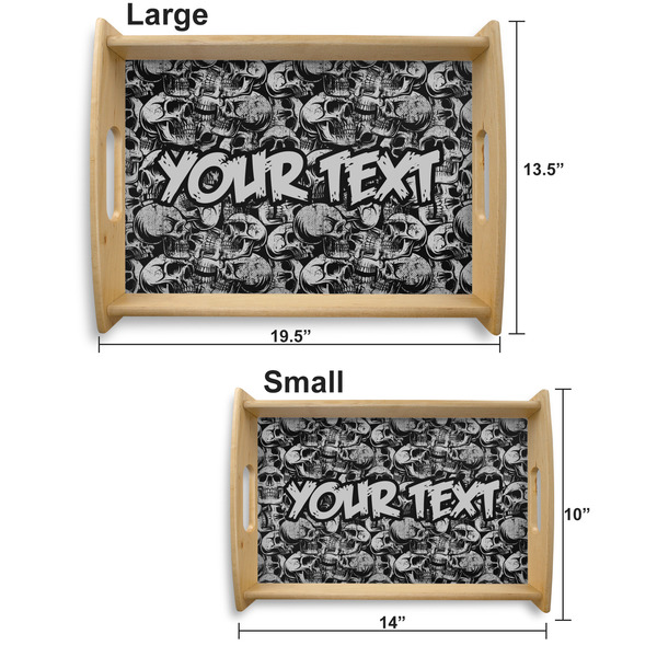 Skulls Serving Tray Wood Sizes
