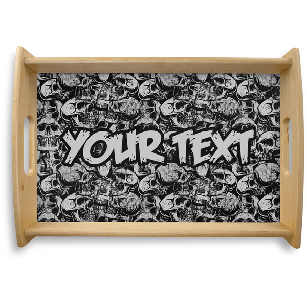 Custom Skulls Natural Wooden Tray - Small (Personalized)
