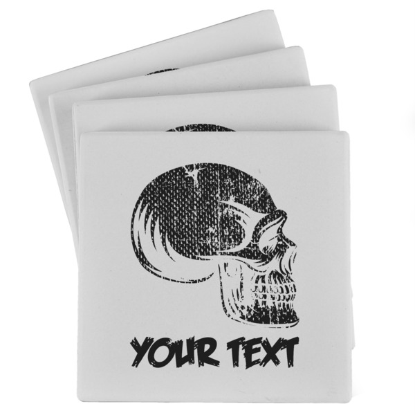 Custom Skulls Absorbent Stone Coasters - Set of 4 (Personalized)