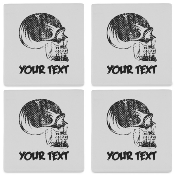 Skulls Set of 4 Sandstone Coasters - See All 4 View