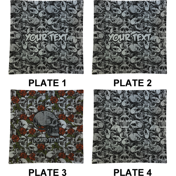 Skulls Set of Square Dinner Plates (Approval)