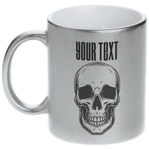 Custom Skulls Metallic Silver Mug (Personalized)