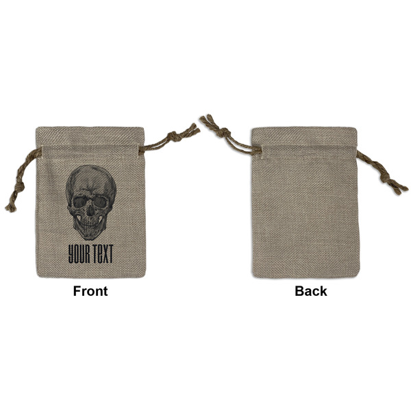 Skulls Small Burlap Gift Bag - Front Approval