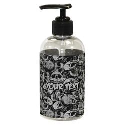 Skulls Plastic Soap / Lotion Dispenser (8 oz - Small - Black) (Personalized)