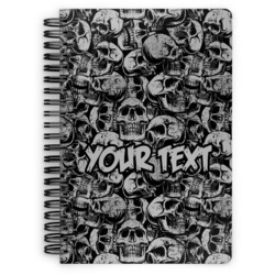 Skulls Spiral Notebook - 7x10 w/ Name or Text