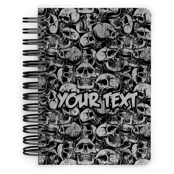 Custom Skulls Spiral Notebook - 5x7 w/ Name or Text