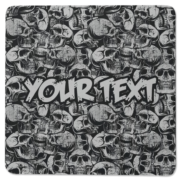 Custom Skulls Square Rubber Backed Coaster (Personalized)