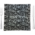 Skulls 9.5" Glass Square Lunch / Dinner Plate- Single or Set of 4 (Personalized)