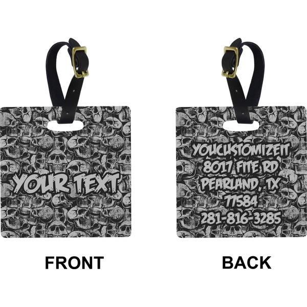 Skulls Square Luggage Tag (Front + Back)