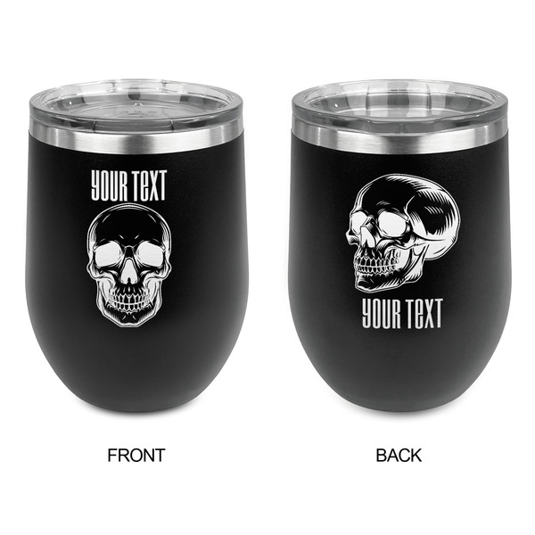Skulls Stainless Wine Tumblers - Black - Double Sided - Approval