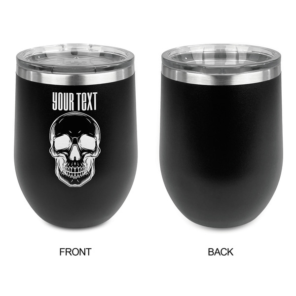 Skulls Stainless Wine Tumblers - Black - Single Sided - Approval