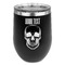 Skulls Stainless Wine Tumblers - Black - Single Sided - Front