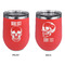 Skulls Stainless Wine Tumblers - Coral - Double Sided - Approval