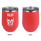Skulls Stainless Wine Tumblers - Coral - Single Sided - Approval