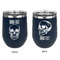 Skulls Stainless Wine Tumblers - Navy - Double Sided - Approval