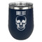 Skulls Stainless Wine Tumblers - Navy - Double Sided - Front