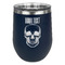Skulls Stainless Wine Tumblers - Navy - Single Sided - Front