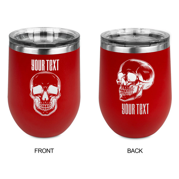 Skulls Stainless Wine Tumblers - Red - Double Sided - Approval