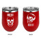 Skulls Stainless Wine Tumblers - Red - Double Sided - Approval
