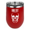 Skulls Stainless Wine Tumblers - Red - Double Sided - Front