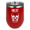 Skulls Stemless Stainless Steel Wine Tumbler - Red - Double Sided (Personalized)