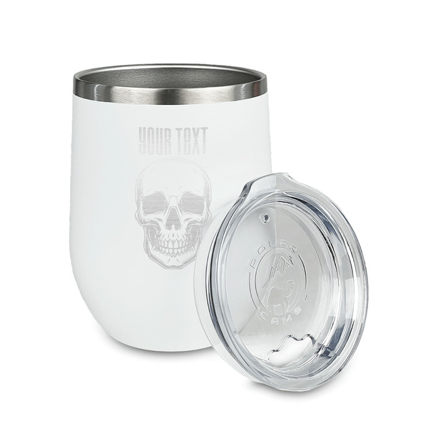 Skulls Stainless Wine Tumblers - White - Single Sided - Alt View