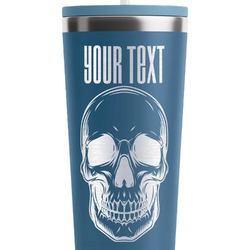 Skulls RTIC Everyday Tumbler with Straw - 28oz - Steel Blue - Double-Sided (Personalized)